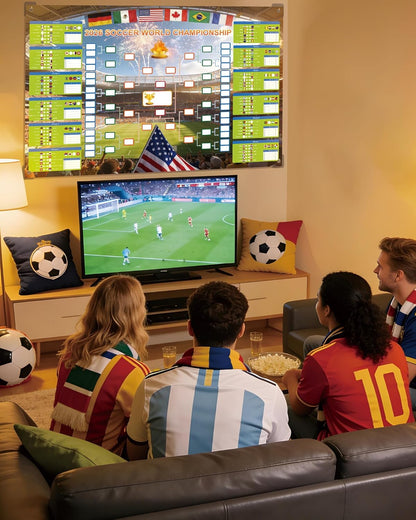 GAMSOD_2026_World_Cup_Schedule_Poster_–_39x59_Inches_Tournament_Bracket_Wall_Chart_with_Reusable_National_Flags_Sticker&_Hooks,_DIY_Predict_Game_Results,_Great_Soccer_Fan_Gift_for_Game_Day_Party