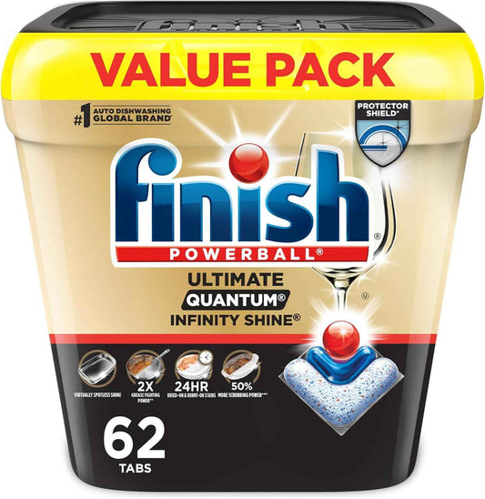 Finish Ultimate Quantum Dishwasher Pods, New & Improved Formula, Dishwasher Detergent Dish Soap, Removes Burnt-On & Dried-On Stain, Fresh Scent