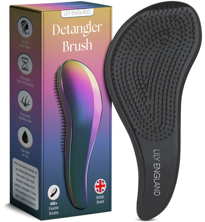 Lily England Hair Brushes for Women with Flexible Bristles - Pain-Free Detangler Brush for Curly, Thick, Straight &amp;amp; Natural Hair - Gentle Hairbrush for Women - Petrol Color