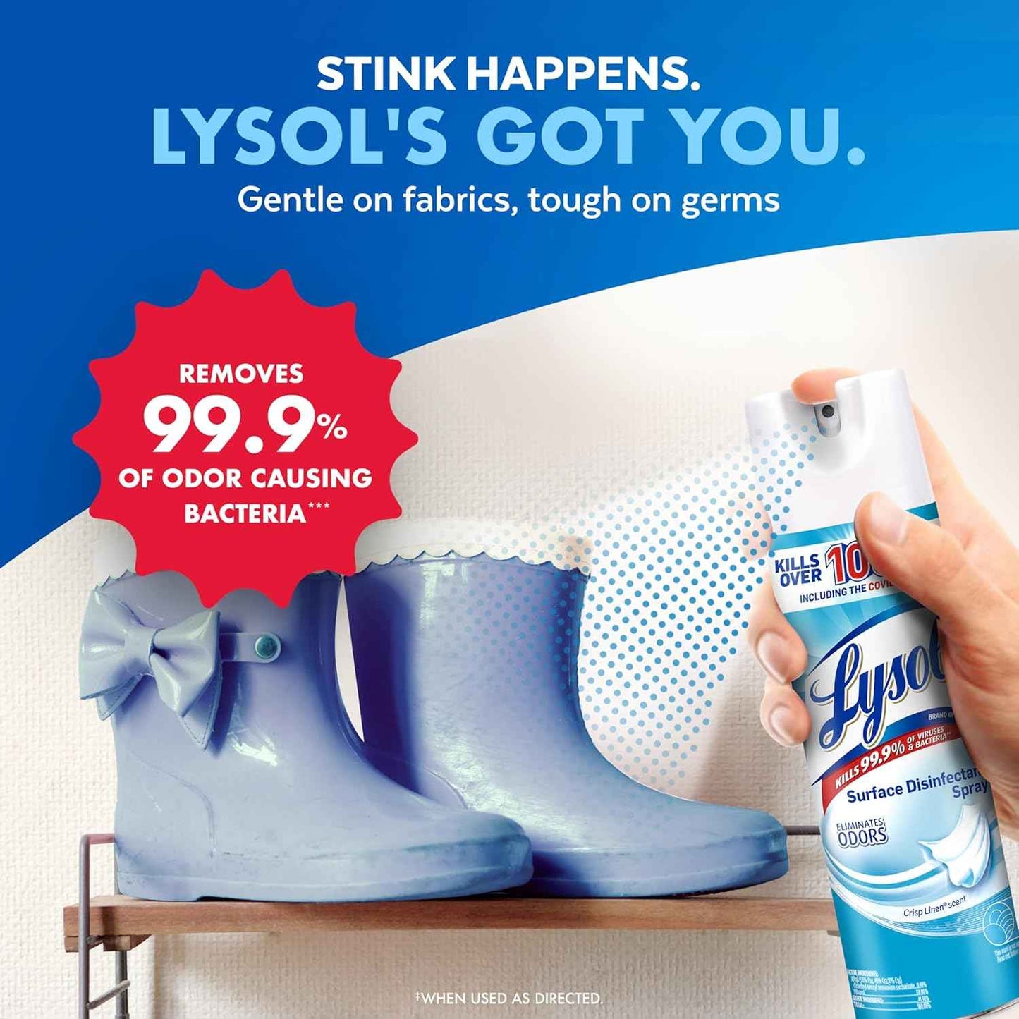 Lysol Disinfectant Spray, Household Essential Cleaning Supplies, Multi-Purpose Room Spray, Antibacterial Sanitizer Spray, Upholstery Deodorizer, Home and Bathroom