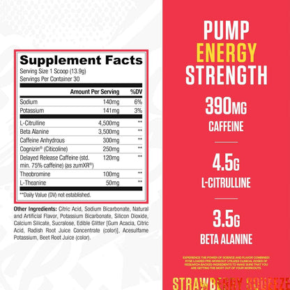 RYSE Loaded Pre Workout Powder - Daily Pre-Workout for Men & Women with 390mg Caffeine, Beta Alanine, and Citrulline for Pump, Focus, and Energy - 30 Servings