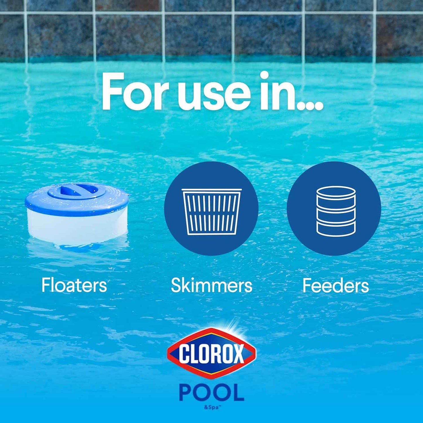 Clorox® Pool&Spa™ XtraBlue 3” Swimming Pool Chlorinating Tablets, Kills Bacteria & Stops Algae