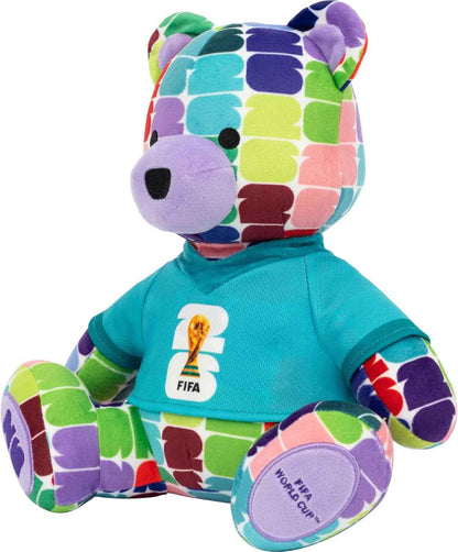 Jazwares FIFA World Cup 2026 10-Inch Colorful Bear Plush - Official 2026 World Cup Collectible with FIFA Trophy Logo Tee - Ages 3+