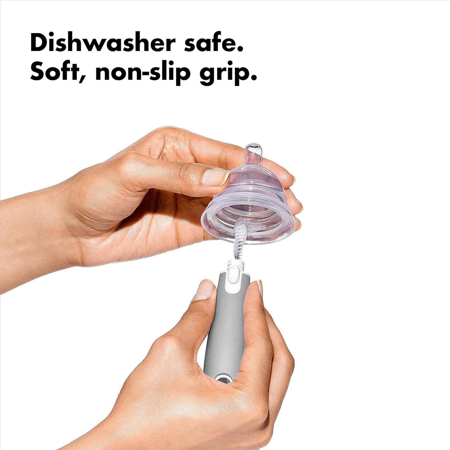OXO_Tot_Bottle_Brush_with_Nipple_Cleaner_and_Stand_–_Gray,_2-Pack