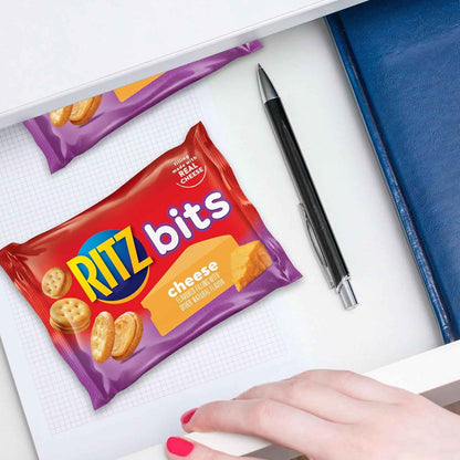 RITZ Bits Cheese Sandwich Crackers, Bulk Lunch Snacks, 40 Snack Packs (4 Boxes)