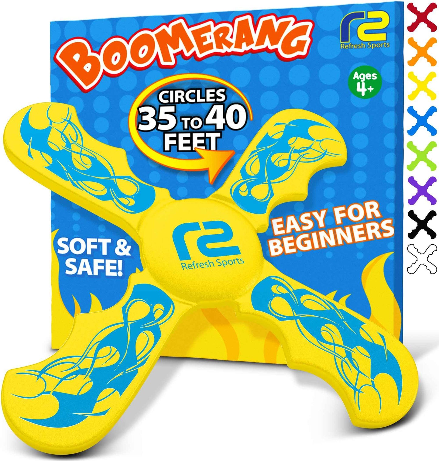 Fun Boomerang for Kids - Easter Basket Stuffers - Soft & Easy to Use - Best Gifts for 6 7 8 9 10 Year Old Boys & Girls + 2026 Top Toys for Boys Age 8-12 - Fun Outdoor Toy for Boys Girls Gift Ideas