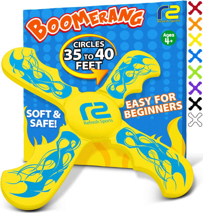 Fun Boomerang for Kids - Easter Basket Stuffers - Soft & Easy to Use - Best Gifts for 6 7 8 9 10 Year Old Boys & Girls + 2026 Top Toys for Boys Age 8-12 - Fun Outdoor Toy for Boys Girls Gift Ideas