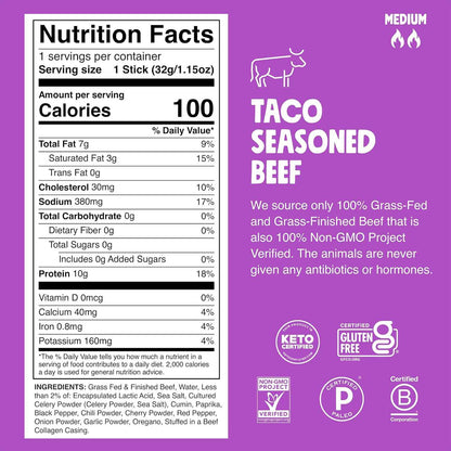 Chomps Trial Pack - Grass-Fed & Finished, Keto, Paleo, Low Carb, Whole30 Approved, Gluten Free, Zero Sugar Food