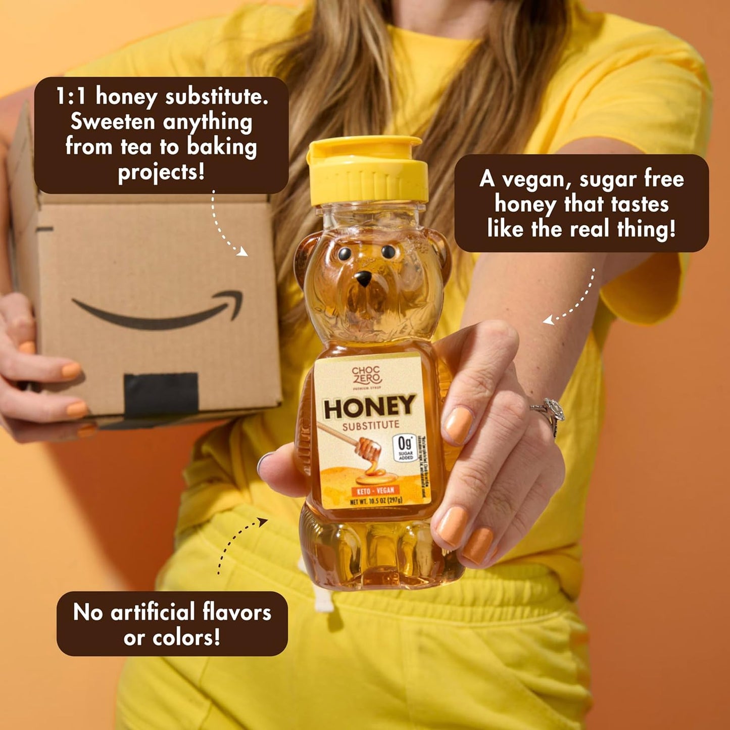 ChocZero_Sugar_Free_Honey,_1:1_Natural_Honey_Equivalent,_Same_Sweetness_and_Consistency_as_Raw,_Keto_Friendly,_Vegan_(1_Jar,_10.5oz)