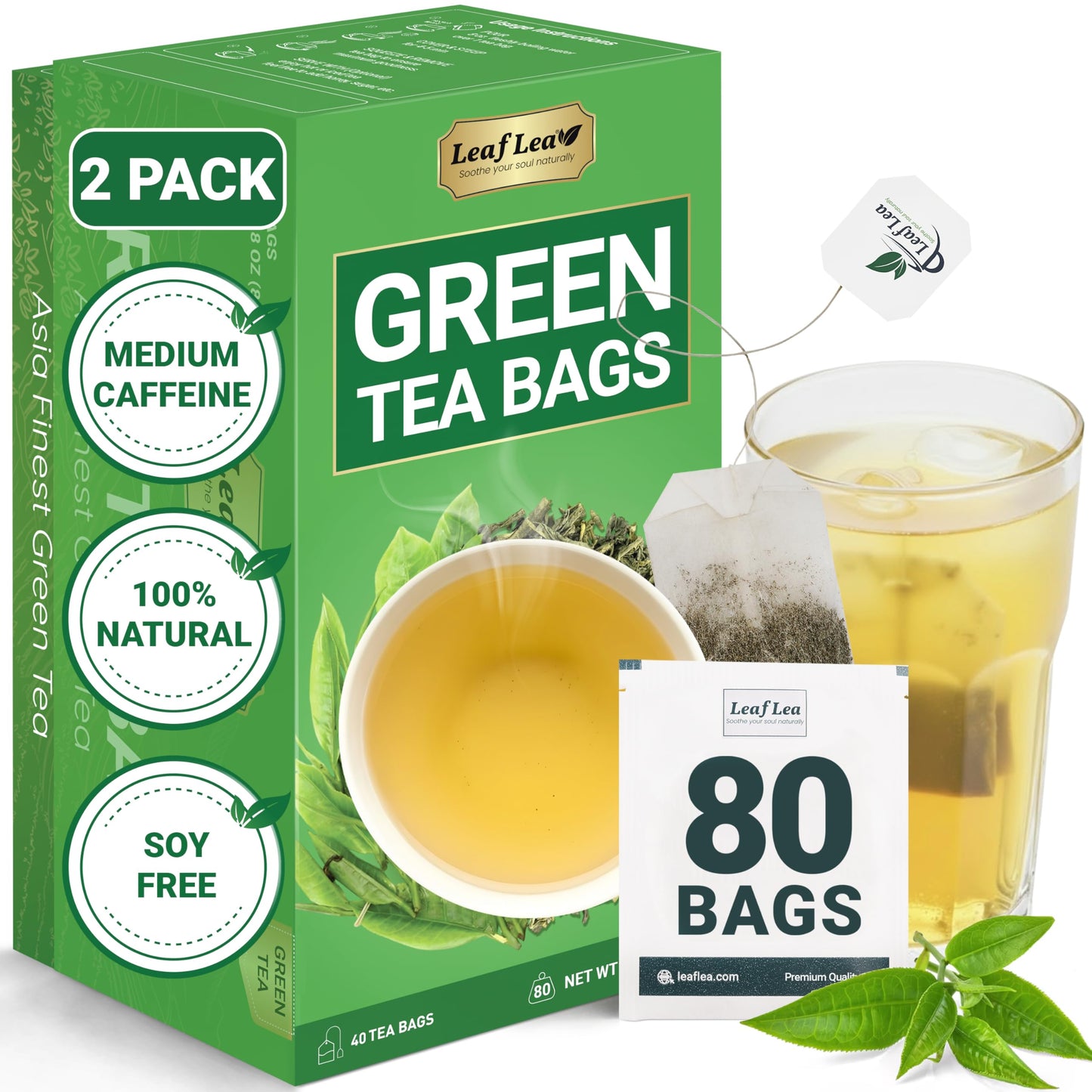 Green Tea - 80 Tea Bags (Pack of 2)