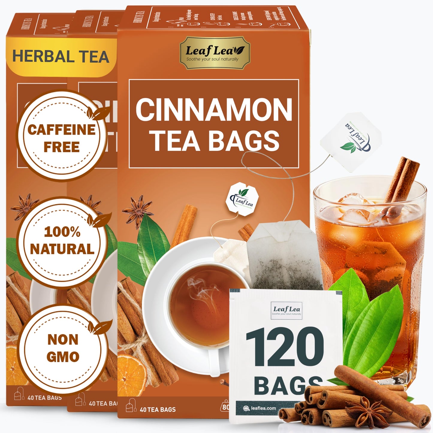 Cinnamon Tea - 120 Tea Bags (Pack of 3)