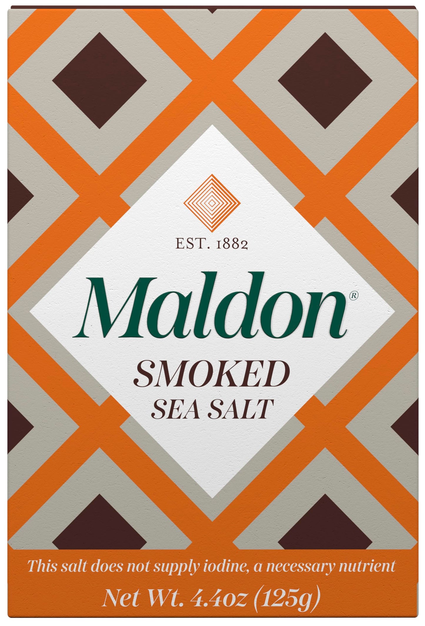Maldon - Smoked Sea Salt Flakes, 4.4 oz (125 g) - Unique Pyramid Shaped Salt Flakes - Gently Smoked Over Oak - Perfect for a Wide Range of Dishes, Hand-Harvested for Four Generations