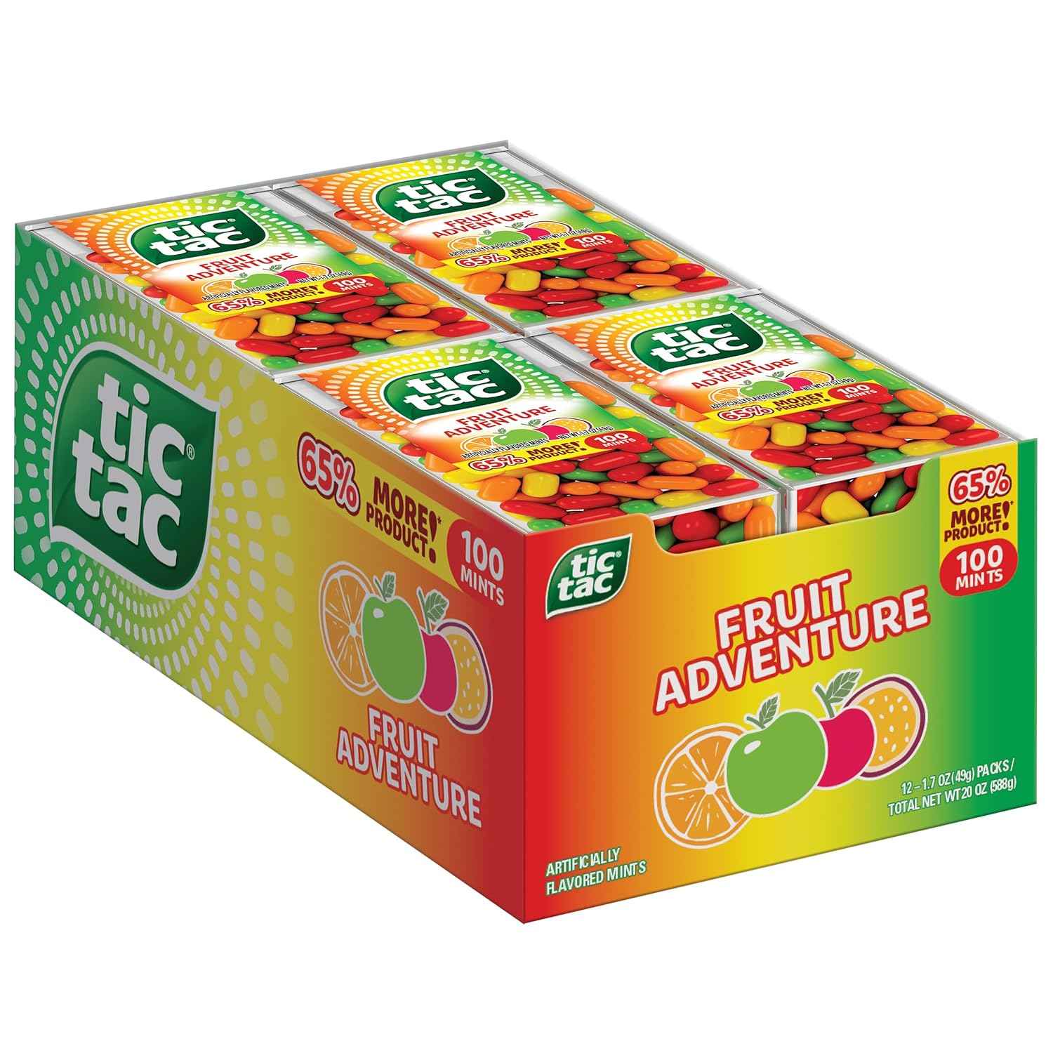 Tic Tac Fruit Adventure, On-the-Go Pocket-Sized Mints, 100 pieces GMO Free