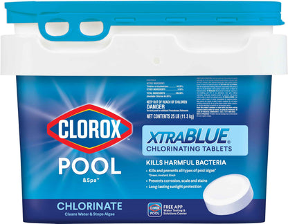 Clorox® Pool&Spa™ XtraBlue 3” Swimming Pool Chlorinating Tablets, Kills Bacteria & Stops Algae