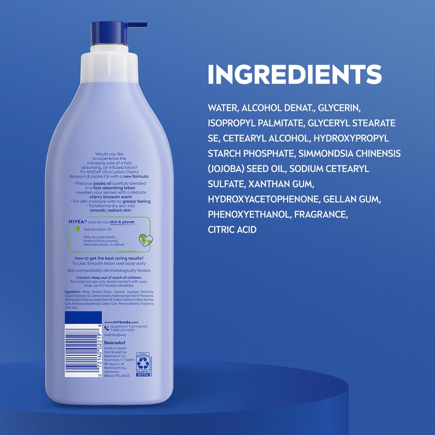 NIVEA_Oil_Infused_Cherry_Blossom_and_Jojoba_Oil_Body_Lotion_for_Women,_Fast-Absorbing_and_Non-Greasy_Cherry_Blossom_Scented_Lotion_Moisturizes_for_48_Hours,_16.9_Fl_Oz_Pump_Bottle