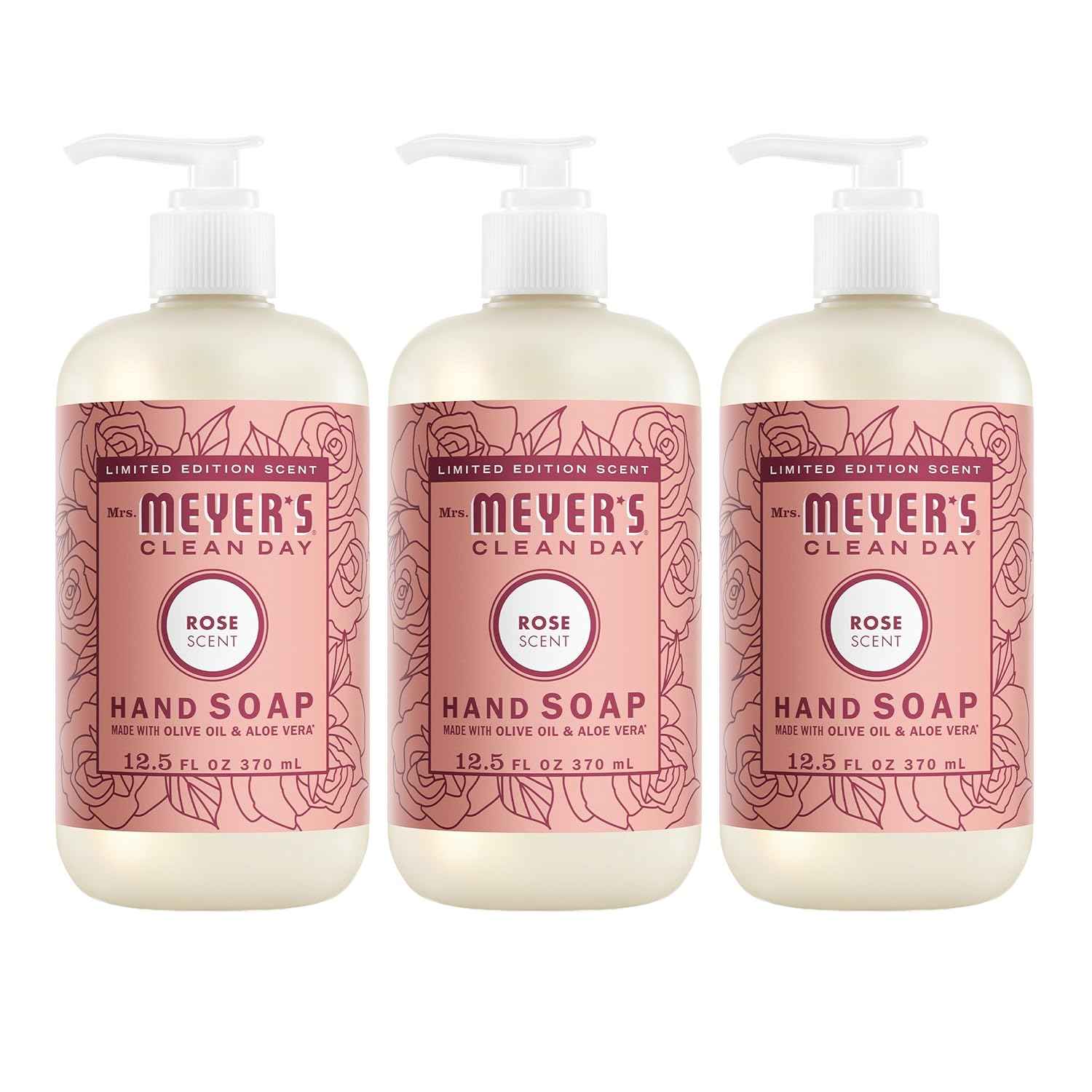 MRS. MEYER'S CLEAN DAY Liquid Hand Soap Rose (12.5 Fl Oz (Pack of 3))