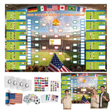 GAMSOD 2026 World Cup Schedule Poster – 39x59 Inches Tournament Bracket Wall Chart with Reusable National Flags Sticker& Hooks, DIY Predict Game Results, Great Soccer Fan Gift for Game Day Party