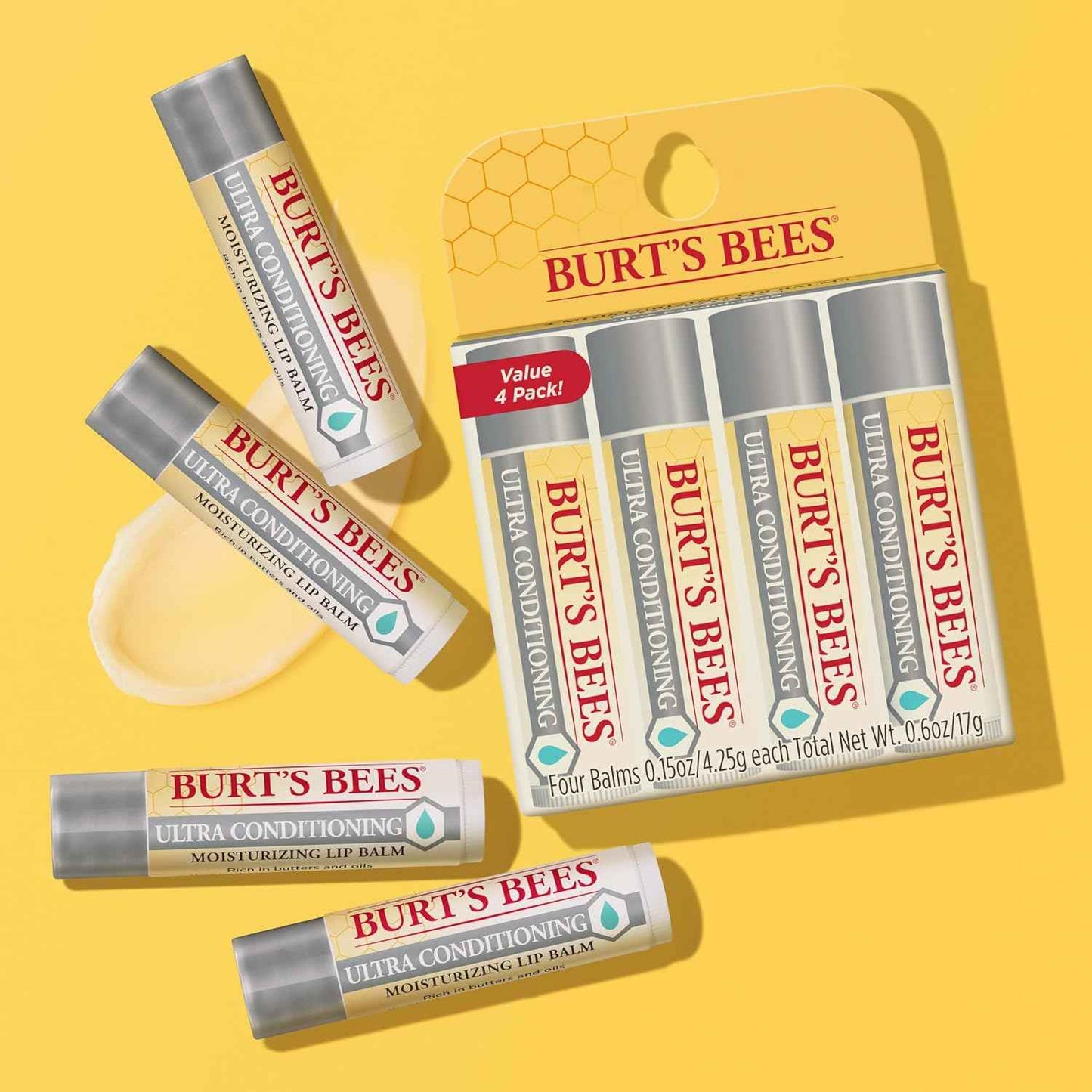 Burt's Bees Lip Balm, Moisturizing Lip Care, 100% Natural Origin