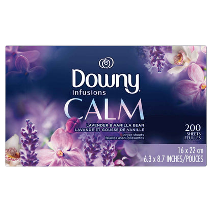 Downy CALM, Mega Dryer Sheets, Laundry Fabric Softener, Lavender and Vanilla Bean