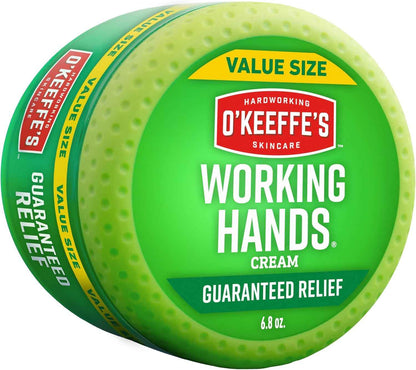 O'Keeffe's Working Hands Hand Cream for Extreme Dryness - 6.8 oz Value Size Jar (1 Pack) - Repairing Skincare for Cracked, Dry Hands