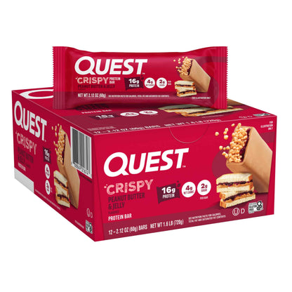 Quest Nutrition Crispy Cookies & Cream Hero Protein Bar, 18g Protein, 1g Sugar, 3g Net Carb, Gluten Free, Protein Snack, Keto Friendly, 12 Count