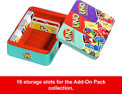 Mattel Games UNO Card Game with 2 Add On Packs & Collectible Tin for Kids, Adults & Family Game Night. 2 to 10 Players (Amazon Exclusive)