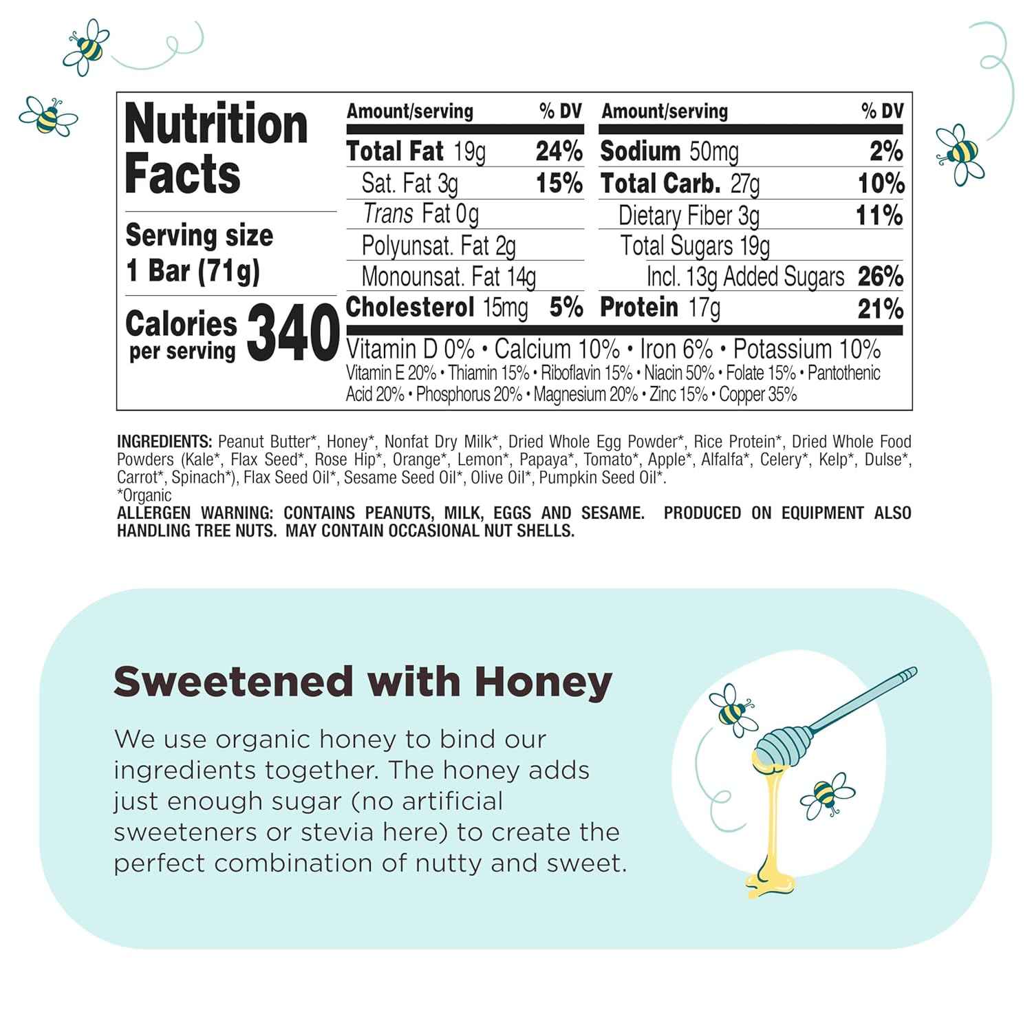 Perfect Bar Protein Bars, Gluten Free, Made with Organic Honey, Cookie Dough Texture, Refrigerated