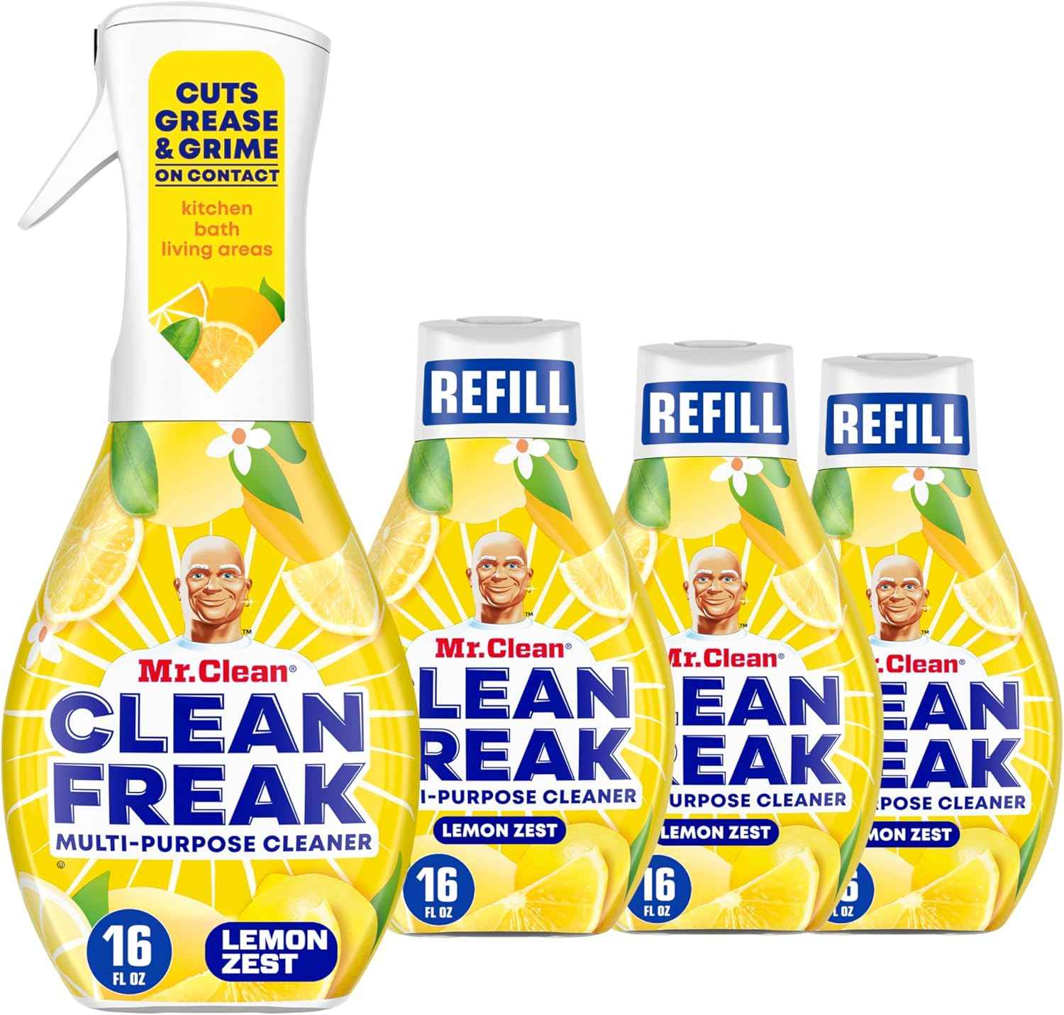 Mr. Clean Clean Freak Multi Surface Cleaning Spray, Deep Cleaning Mist Starter Kit and Refill Bundlea