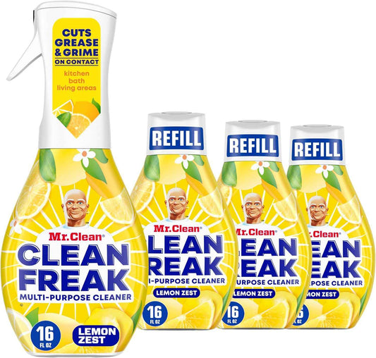 Mr. Clean Clean Freak Multi Surface Cleaning Spray, Deep Cleaning Mist Starter Kit and Refill Bundlea