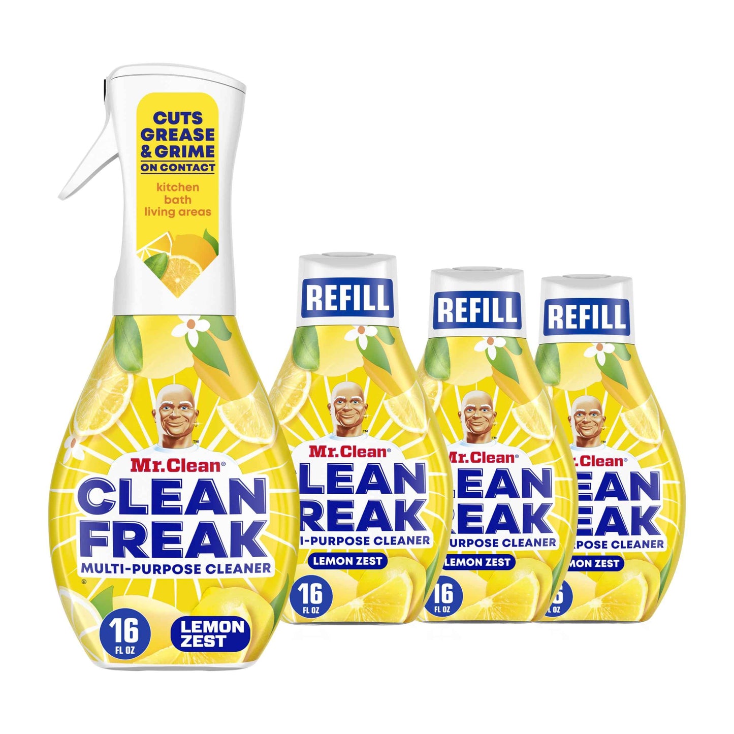 Mr. Clean Clean Freak Multi Surface Cleaning Spray, Deep Cleaning Mist Starter Kit and Refill Bundlea