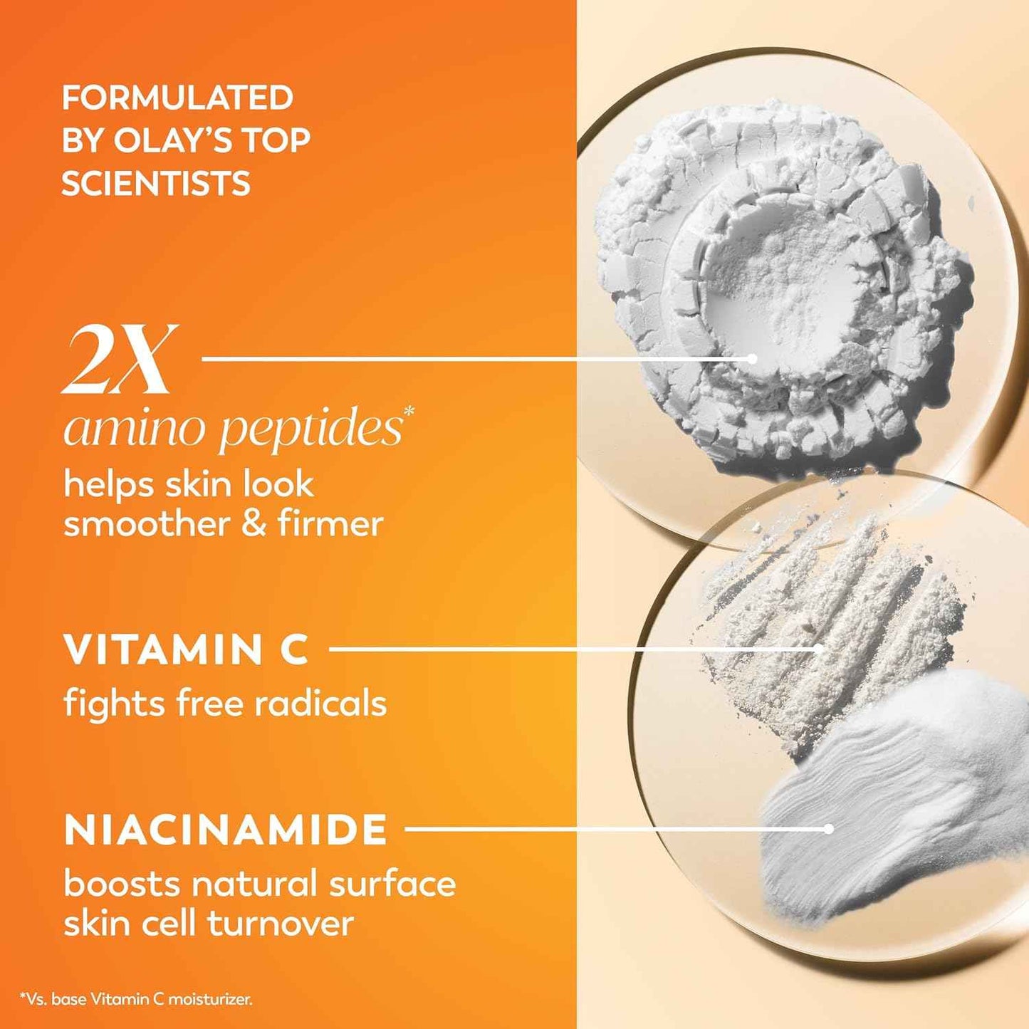 Olay Vitamin C MAX Face Moisturizer, Brightening Cream for Women, Hydrating, Evens Tone, Dark Spot & Hyperpigmentation Reduction, Glowing Skin Care - Niaciniamide, Peptides