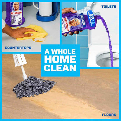 Mr. Clean All Purpose Cleaner, Floor Cleaner for Mopping Home, Bathroom, & Kitchen, Cleaning Liquid for Mop & Bucket, Cleaning Supplies, Multi-Surface Dilutable, Lavender, 41oz