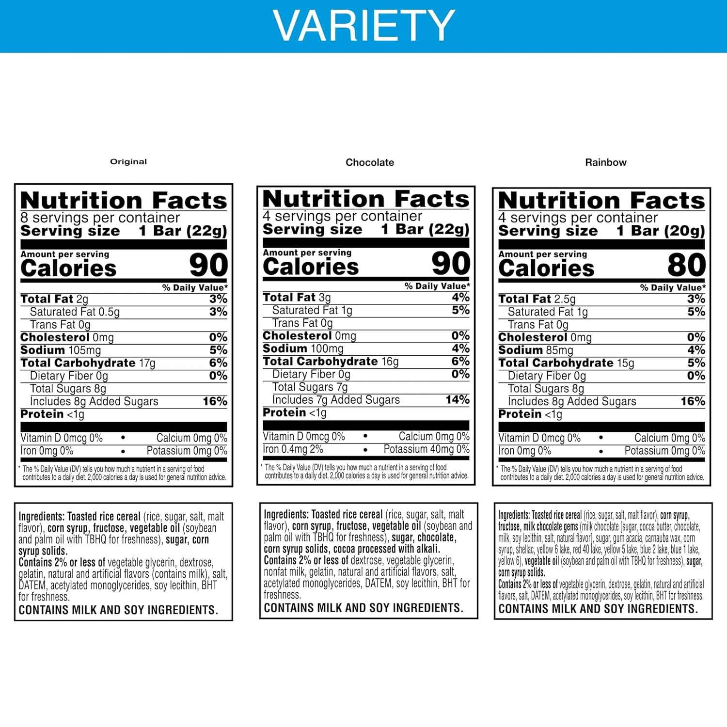 Rice Krispies Treats Crispy Marshmallow Squares, Kids Snacks, Cereal Bars, Variety Pack