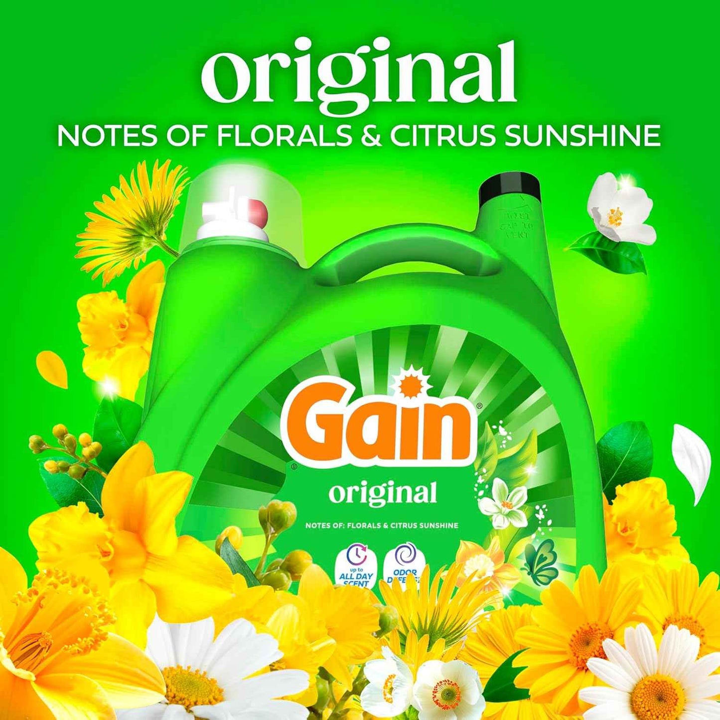 Gain Liquid Laundry Detergent with Odor Defense, Original Scent, Laundry Soap For HE Washing Machines, 177 fl oz, 134 Loads (Packaging May Vary)