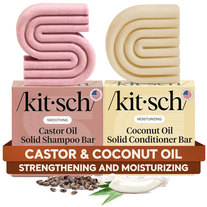 Kitsch_Castor_Oil_Shampoo_Bar_&_Coconut_Oil_Conditioner_Bar_–_Nourishing_Shampoo_and_Conditioner_Set_for_Dry,_Damaged_Hair_–_Strengthening_Hair_Care,_Hydrating_&_Deep-Moisturizing_-_2pc_set