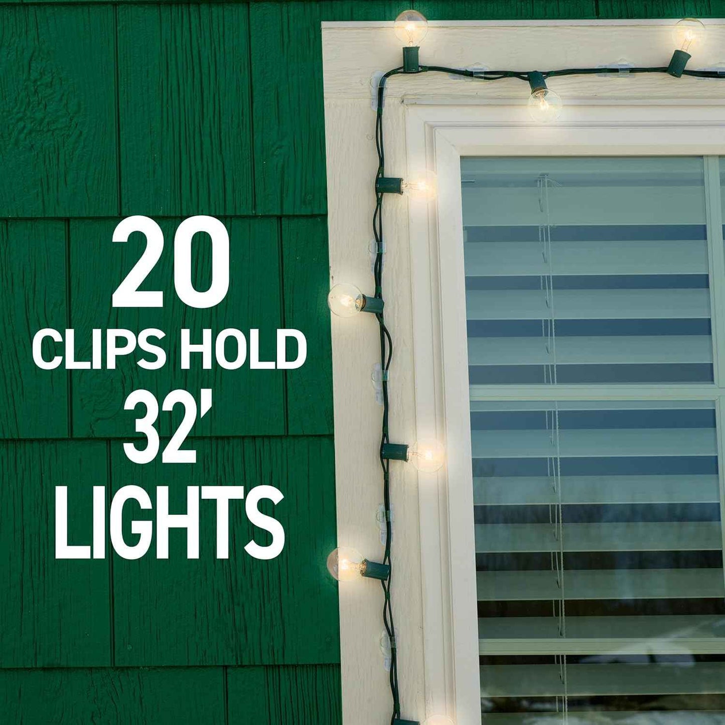 Command Outdoor Light Clips, Damage-Free Hanging Outdoor Light Clips with Weather Resistant Strips, Wall Clip for Hanging Outdoor Lights and Cable Management