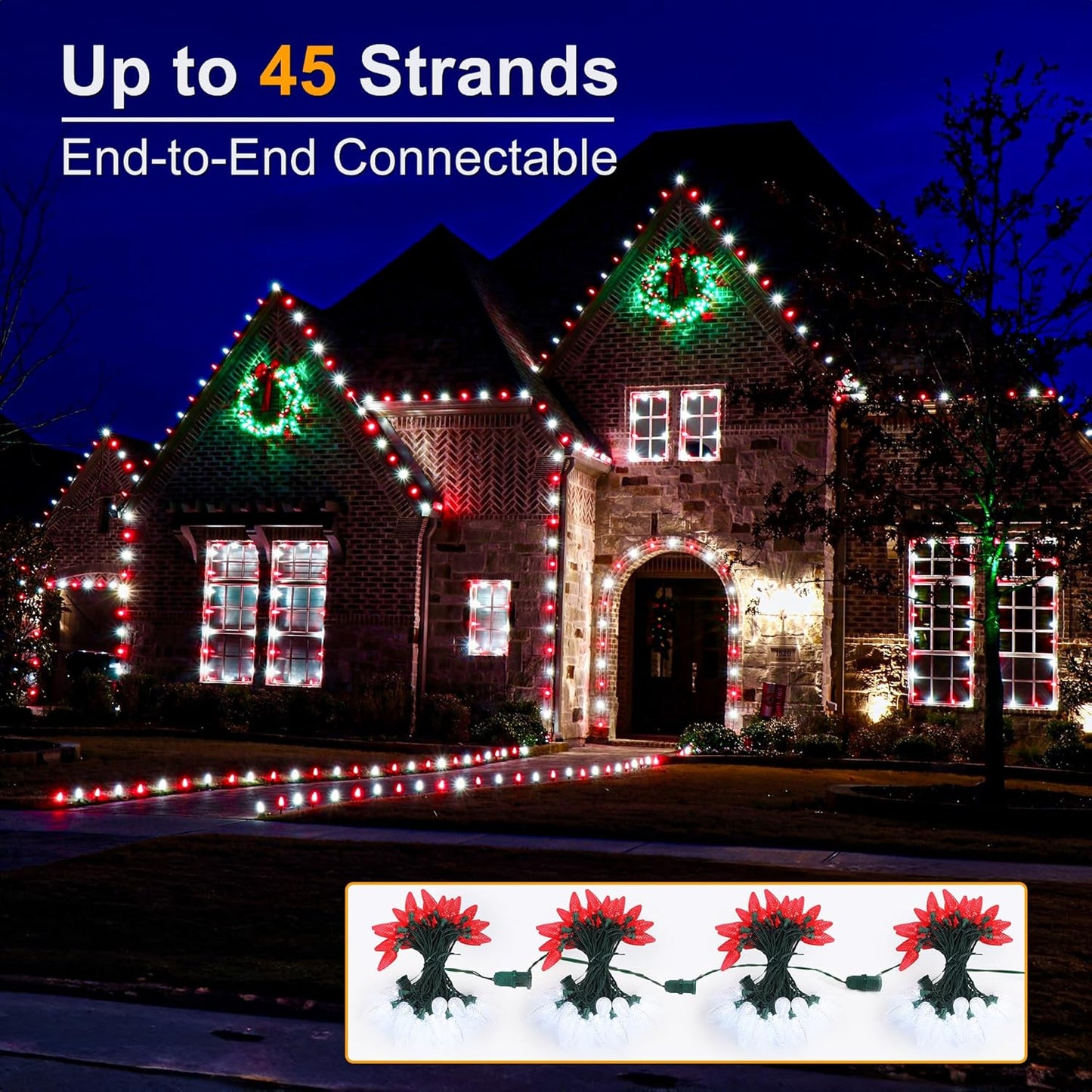 Brizled_100_LED_C9_Red_&_White_Christmas_Lights,_66FT_Faceted_Christmas_Lights,_Connectable_Outdoor_Strawberry_String_Light,_120V_UL_Certified_Indoor_Xmas_Light_for_Tree_House_Garden_Party_&_Holiday