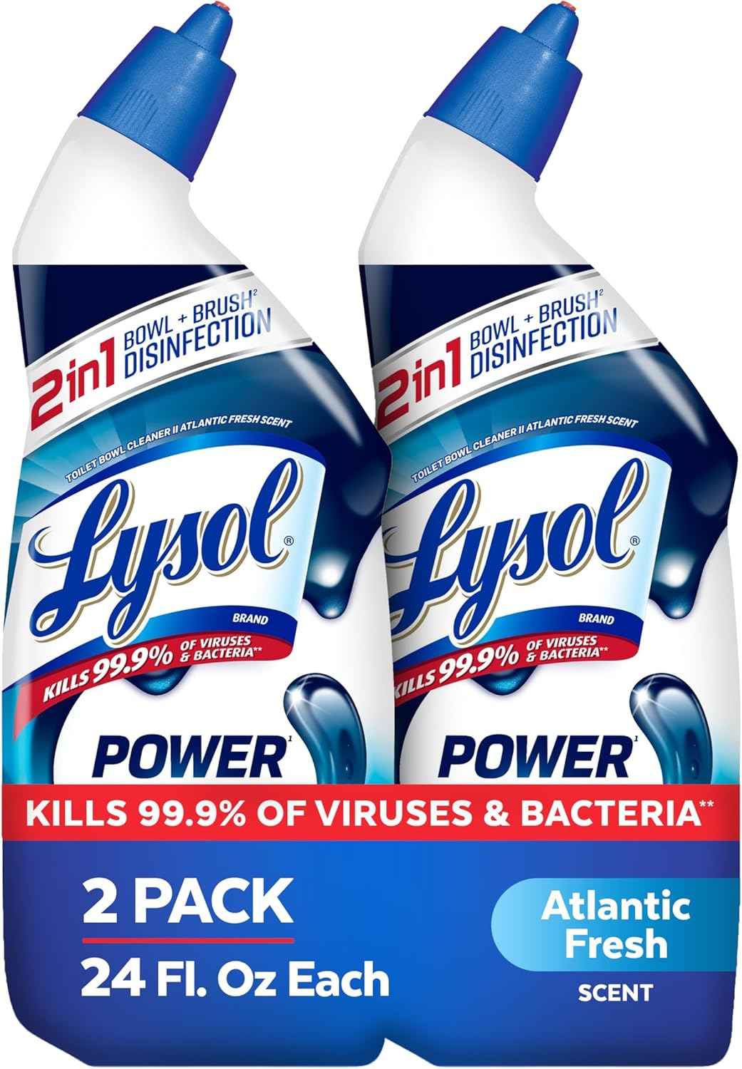 Lysol Toilet Bowl Cleaner, Max Strength Bathroom Cleaning Supplies, Toilet Bowl Cleaner Clinging Gel, Home Essential, Instant Stain Removal, Disinfecting and Deodorizing