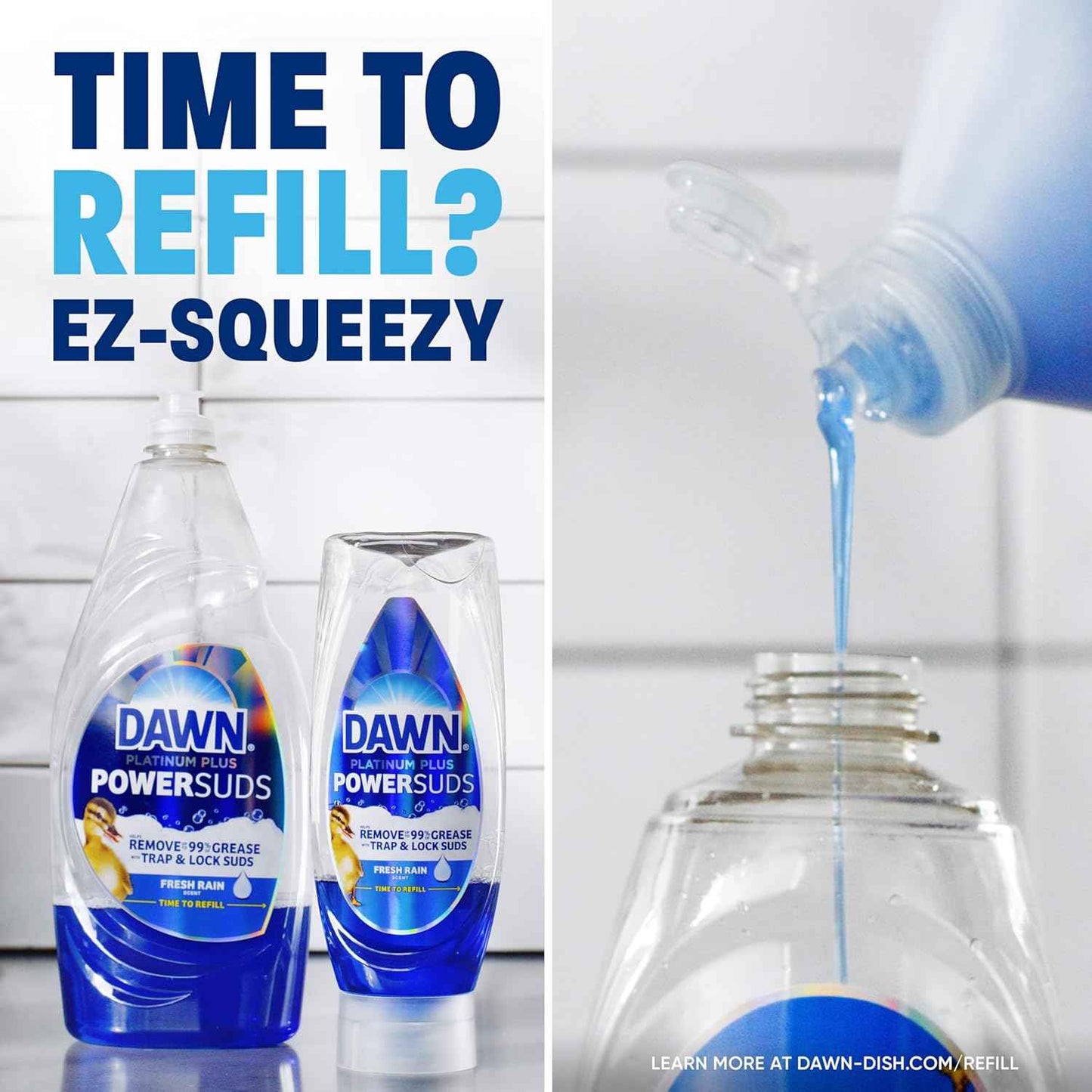 Dawn Platinum Plus PowerSuds Liquid Dish Soap, 51.5 oz. Refill