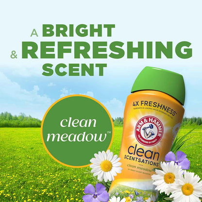 ARM & HAMMER Clean Scentsations In-Wash Scent Booster, Laundry Scent Booster Clean Meadow scent, 24 Oz