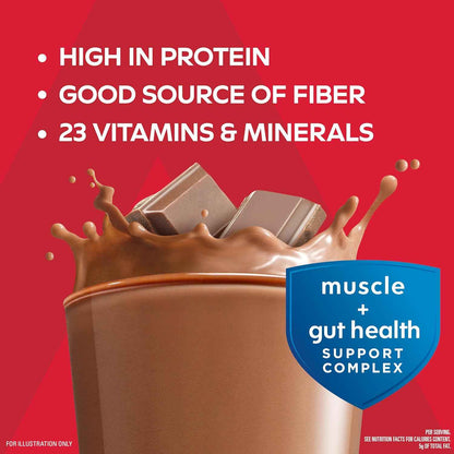 Atkins Strong High Protein Shake, 30g Protein, 7g Prebiotic Fiber, 1g Sugar, GLP-1 Support, Muscle & Gut Health Support Complex
