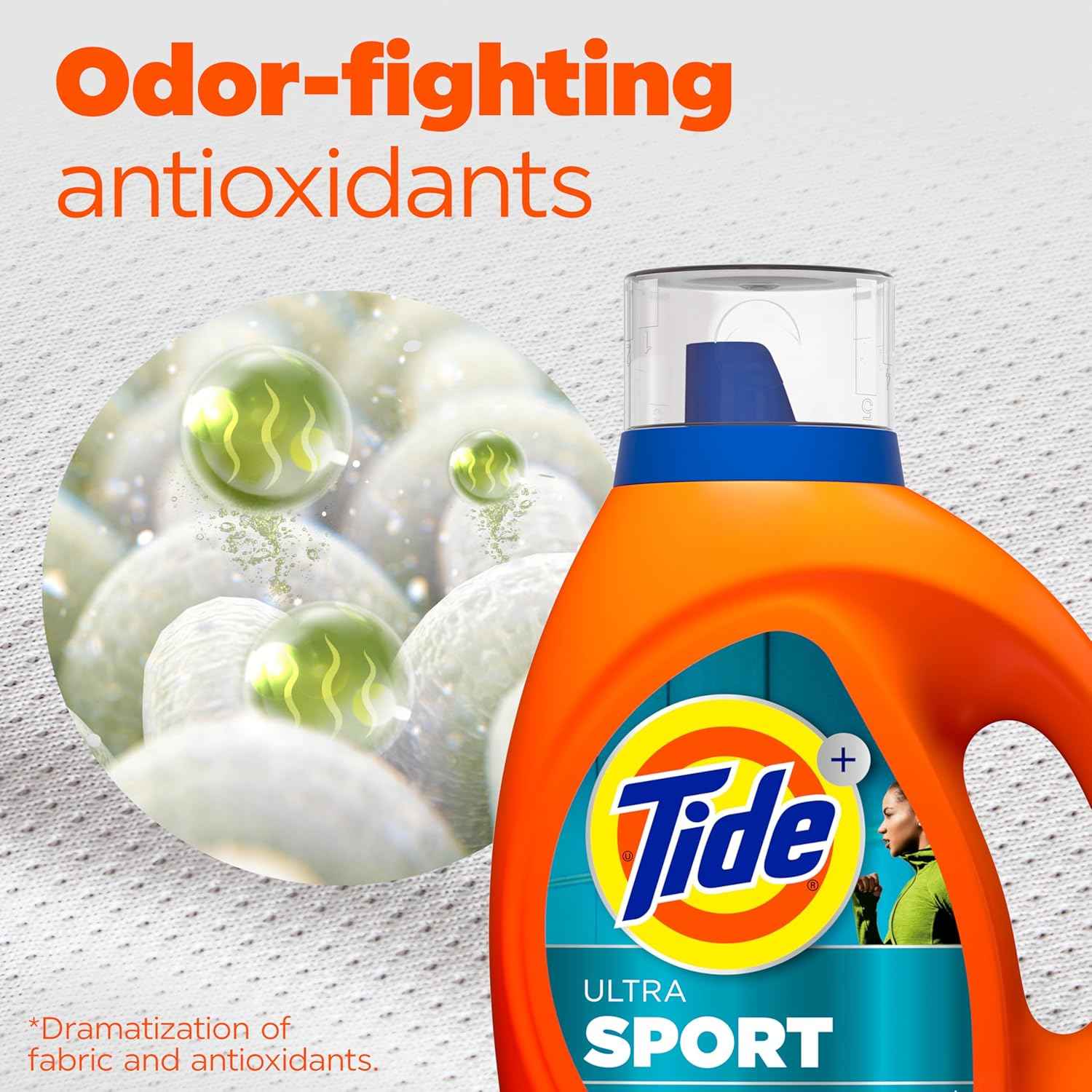 Tide Ultra Sport Liquid Laundry Detergent, 132 fl oz, 94 Loads, Laundry Detergent Liquid with Advanced Sweat plus Stain Fighters