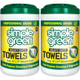 Simple Green Professional Grade Heavy-Duty Cleaning and Degreasing Towels, All-Purpose Cleaning Wipes, 75 count
