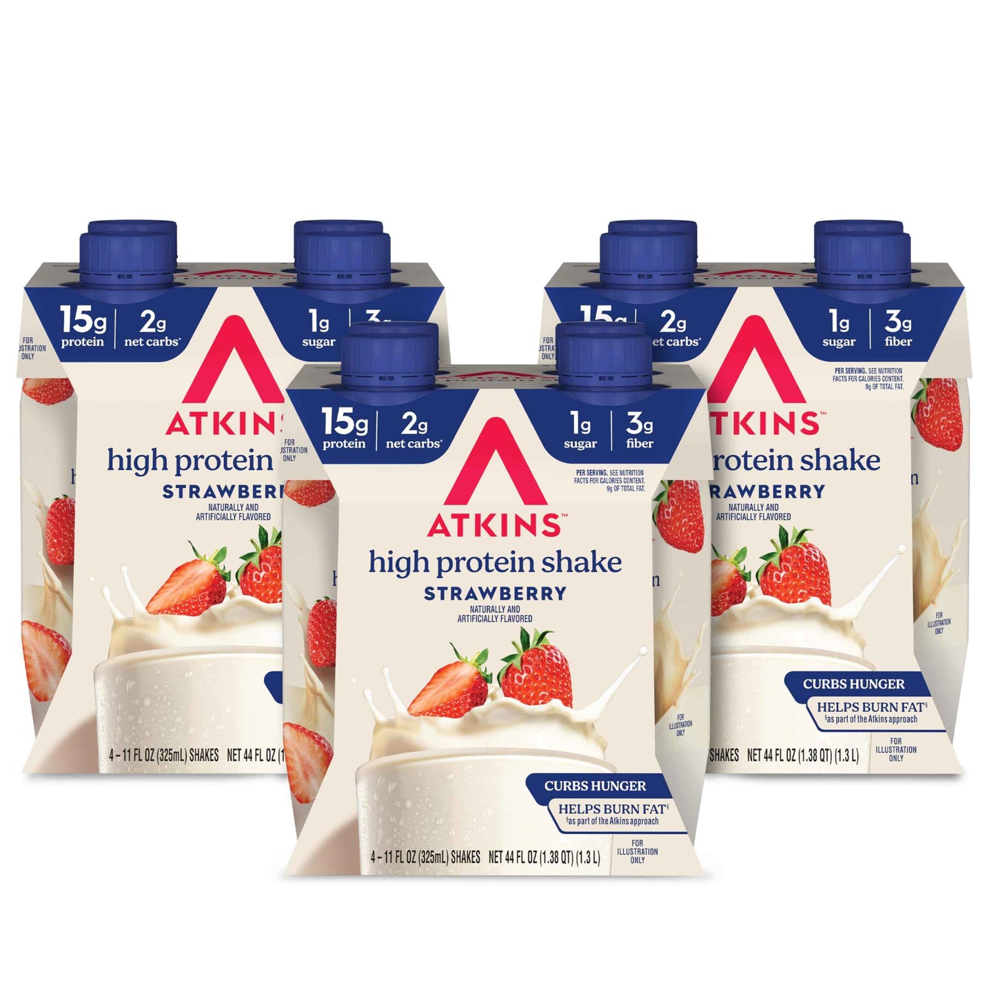 Atkins High Protein Shake, 15g Protein, 2g Net Carb, 1g Sugar, Keto Friendly, Chocolate Flavored Protein Shakes
