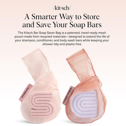 Kitsch_Bar_Soap_Saver_Pouch_–_Patented_Mesh_Soap_Bag_for_Shampoo_and_Conditioner_Bars_-_Extends_Use_&_Prevents_Soggy_Mess_-_Recycled_Beauty_Bar_Bag,_Eco-Friendly_-_2pc_Set,_Blush_&_Terracotta