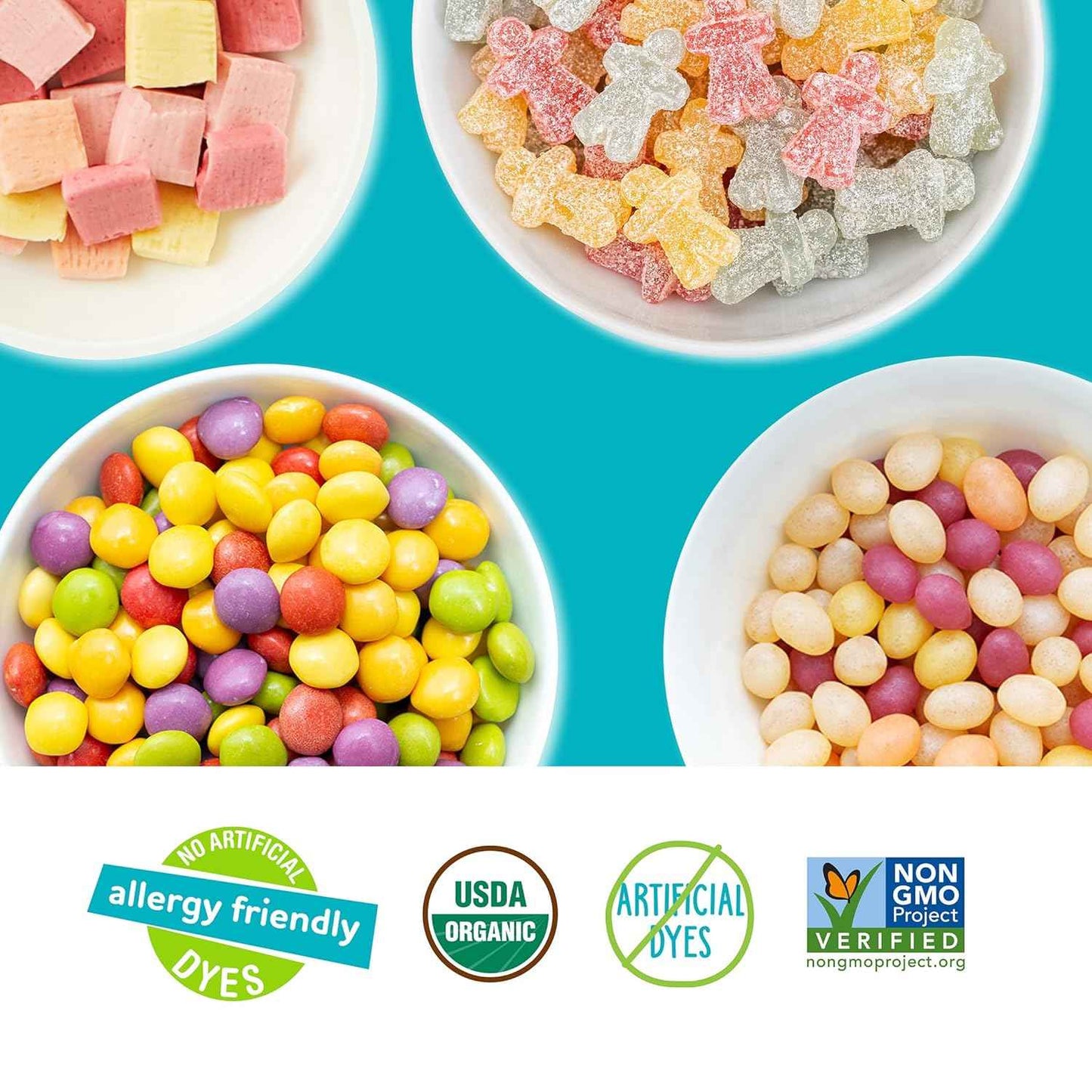 YumEarth Organic Variety Box - Jelly Beans, Giggles, Chewys, Sour Littles - Allergy Friendly (Top 9 Free), No Artificial Dyes, Non GMO, Gluten Free, Vegan -Individually Wrapped (Pack of 20)