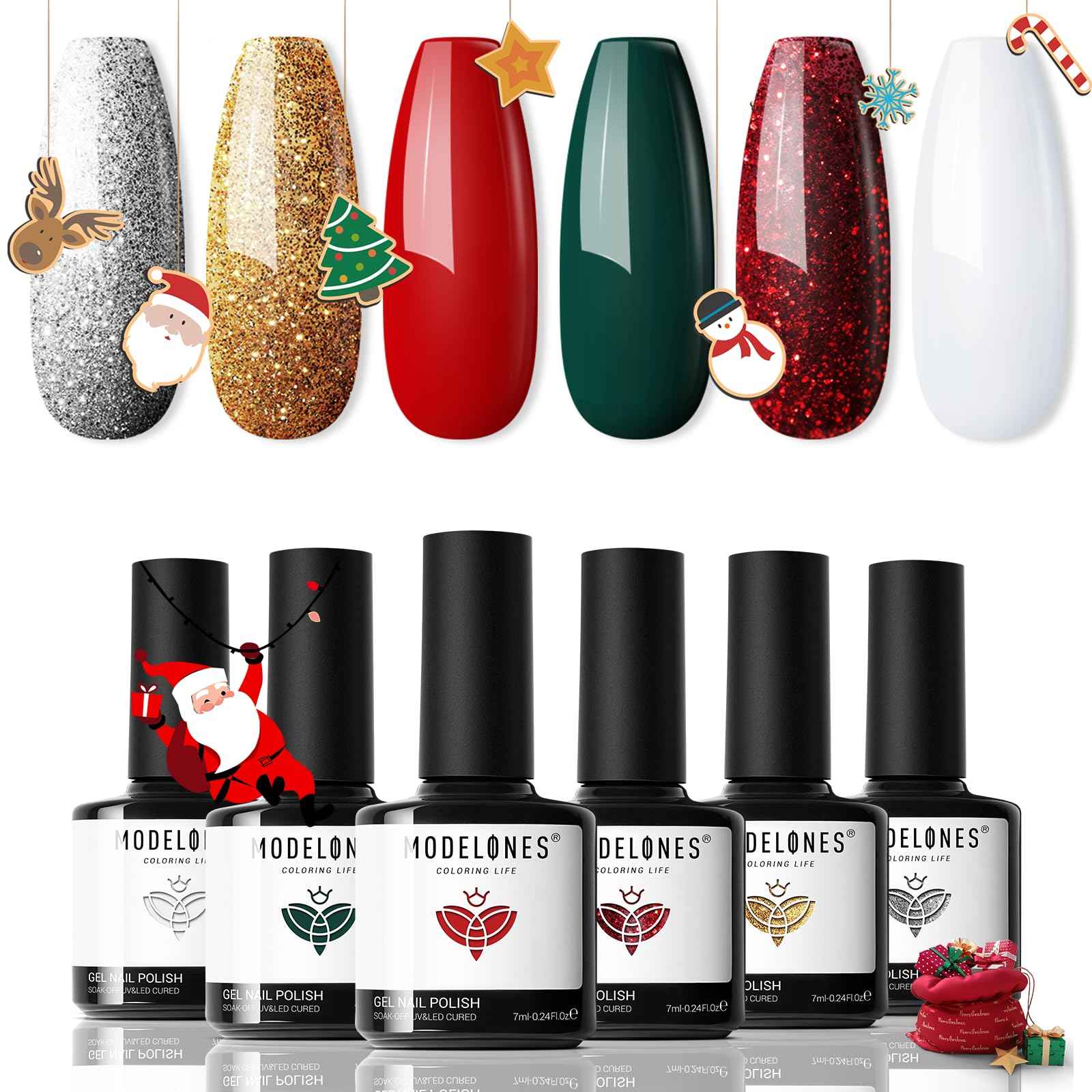 modelones Gel Nail Polish Kit -6 Colors Nude Pink Milky White Spring Gel Polish Set Skin Tones Neutral Brown Soak Off Gel Nail Kit Manicure DIY Nail Art Salon Home Gift