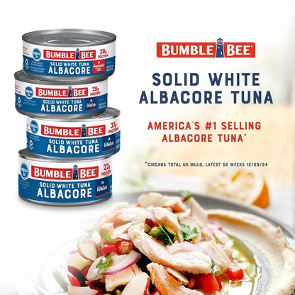 Bumble Bee Solid White Albacore Tuna, Can - Wild Caught Tuna - 29g Protein per Serving, High in Omega-3s - Non-GMO Project Verified, Gluten Free, Kosher