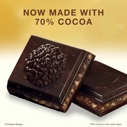 Ferrero Rocher premium chocolate bar, Dark chocolate bar, Hazelnuts and Cocoa Filling, Perfect Self Treat, 3.1 oz Each