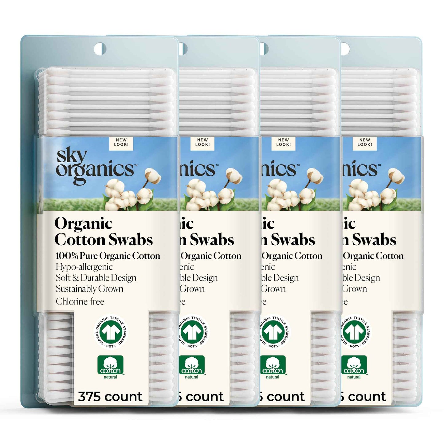 Sky Organics - Organic Cotton Swabs - Ultra Soft Tips - Strong & Durable - Hypoallergenic - Chlorine Free - Sustainable - Natural, Vegan & Cruelty Free - Skin Care & Self Care